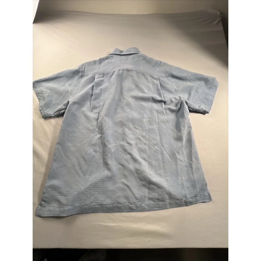 Bahama Bay Club Membership Men's Relaxed Fit Blue Floral SS Shirt Size Large